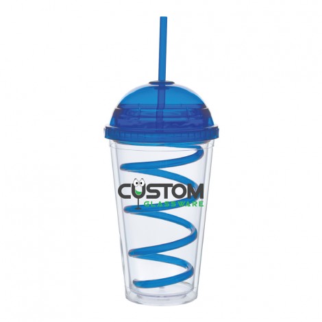 Carnival Cup- Color Lid, Color Curly Straw