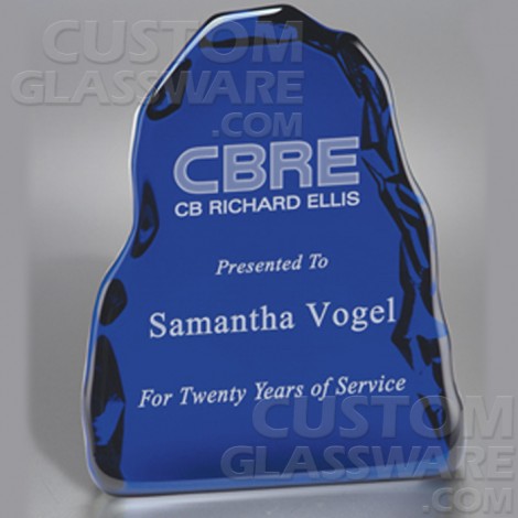 Large Cobalt Blue Iceburg Award