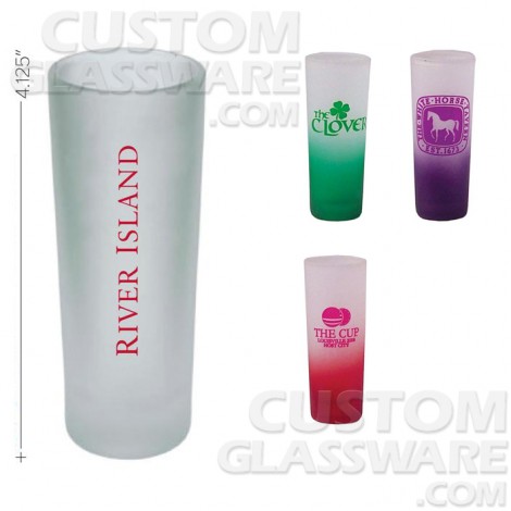 Custom Printed Frosted Tall Shot Glass 