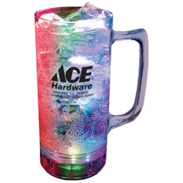 Plastic 12 oz 3-Light Beer Mug - Flashing Blinking Light-up Fun!