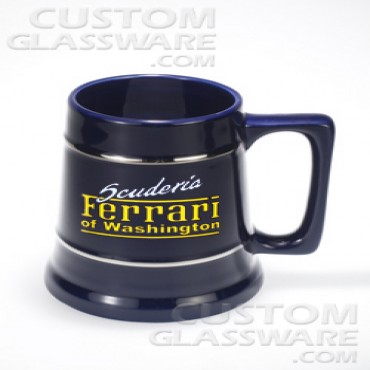 Custom 24 oz. Ceramic Stein With Gold Bands