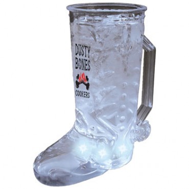 Custom Printed Hard Plastic 5 Light Cowboy Boot Mug