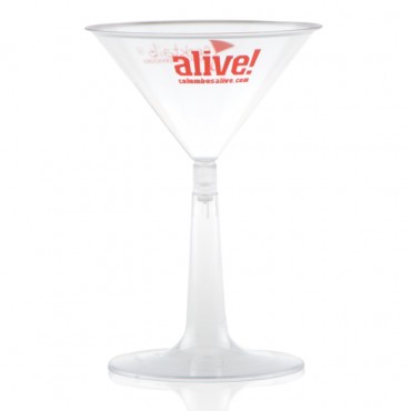 6 oz. Clear Plastic Martini Glass Detachable Base
