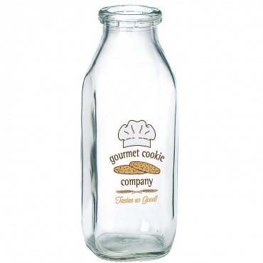 Half Liter - 16.5 oz. Glass Milk Bottle