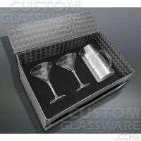 3 pc. Martini Set - Deep etched