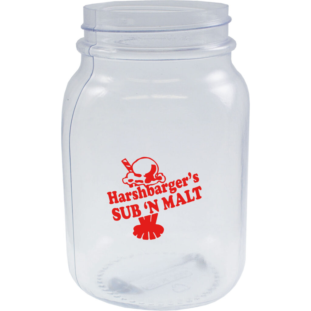 Plastic 26 oz Square Blow Molded Mason Jar