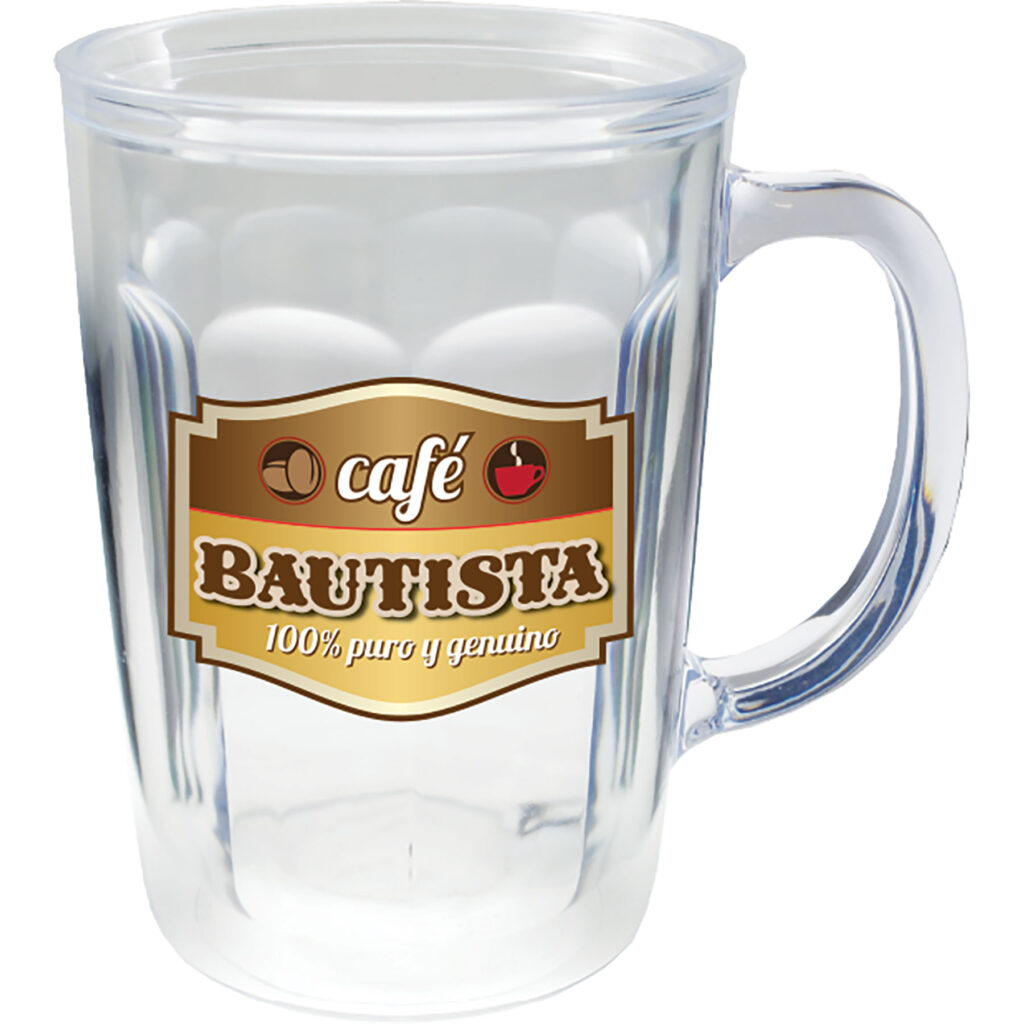 Plastic 14 oz Thermal Decal Mug
