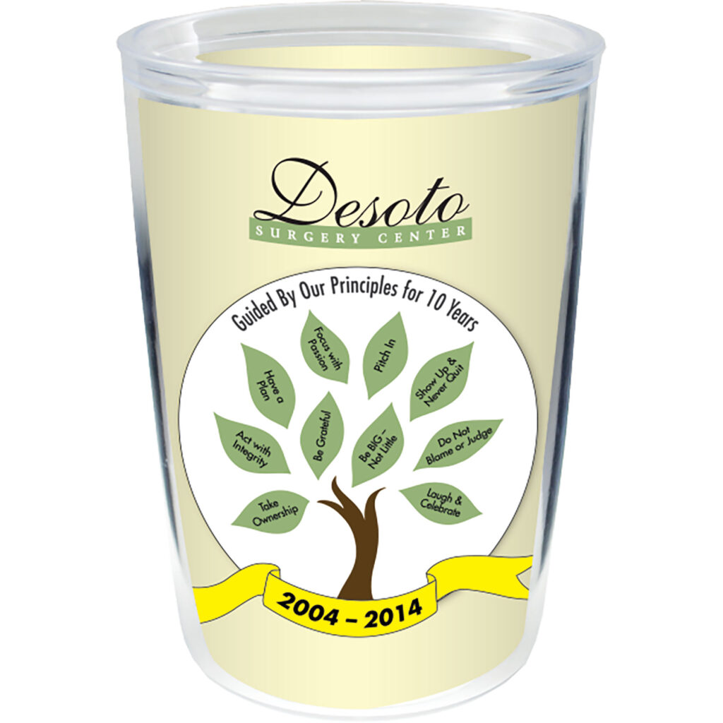 Plastic 14 oz Thermal Tumbler w/ White