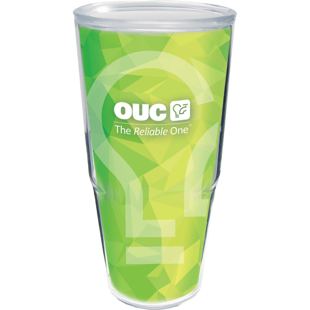 Plastic 24 oz Thermal Tumbler w/ White