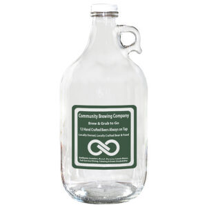 64 oz. Clear Glass Growler